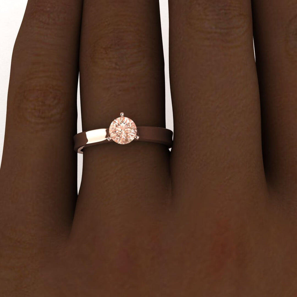 14k Rose Gold Atlas Morganite Contemporary Engagement Ring, Concave, Wide Band Engagement Ring, Prong Setting, Unique Band