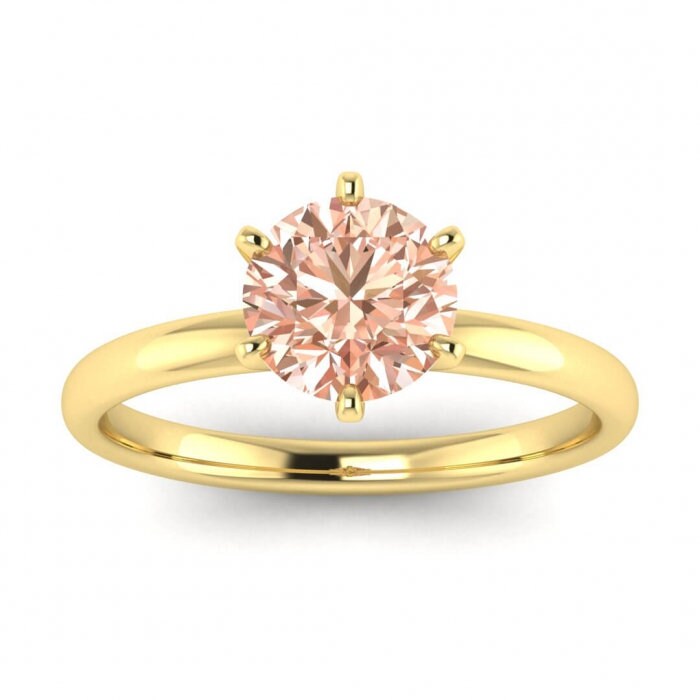 14k Black Gold Briar Classic Morganite Engagement Ring, Petite Band, Rounded Prongs