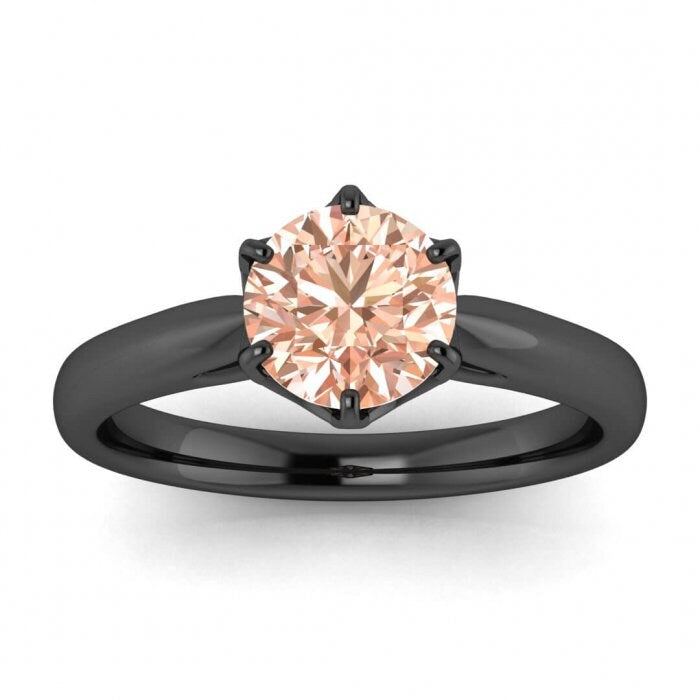 14k Rose Gold Lettie Cathedral Low Profile Morganite Ring; Unique Open Gallery, Cathedral Shank