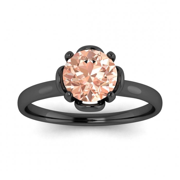 14k Rose Gold Tulip Morganite Engagement Ring, Tulip, Floral,vintage, Solitaire Ring