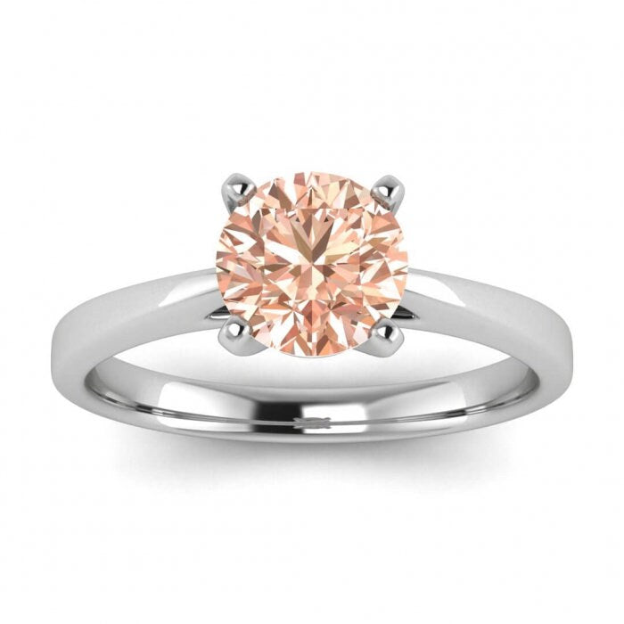 14k Rose Gold Pilar Swirl Prongs Morganite Ring; Swirl Prongs, Basket Setting, Delicate Band