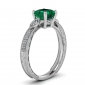 White Gold Vintage Marquise Accents Asscher Cut Emerald And Diamond Ring (1/3 Ct. Tw.) Marquise Accent Gems Wheat Hand Engraving Allegria