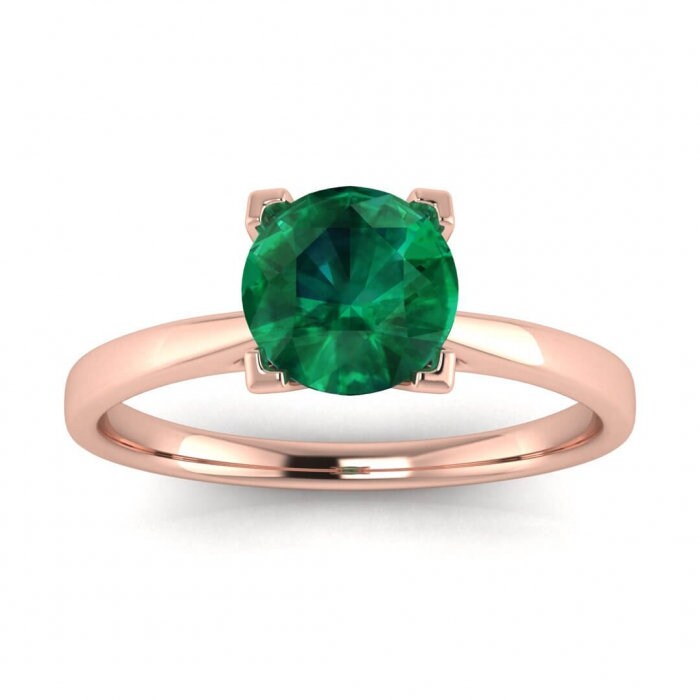 Platinum Squared Prongs Emerald Engagement Ring Squared Prongs Paved Band Open Gallery Mariel