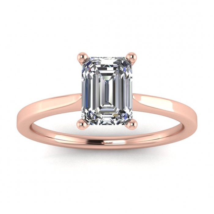 Emerald Cut Lab Diamond Engagement Ring, Emerald Cut Engagement Ring, Emerald Cut Solitaire, 1ct/2ct Emerald Cut, Solitaire Engagement Ring