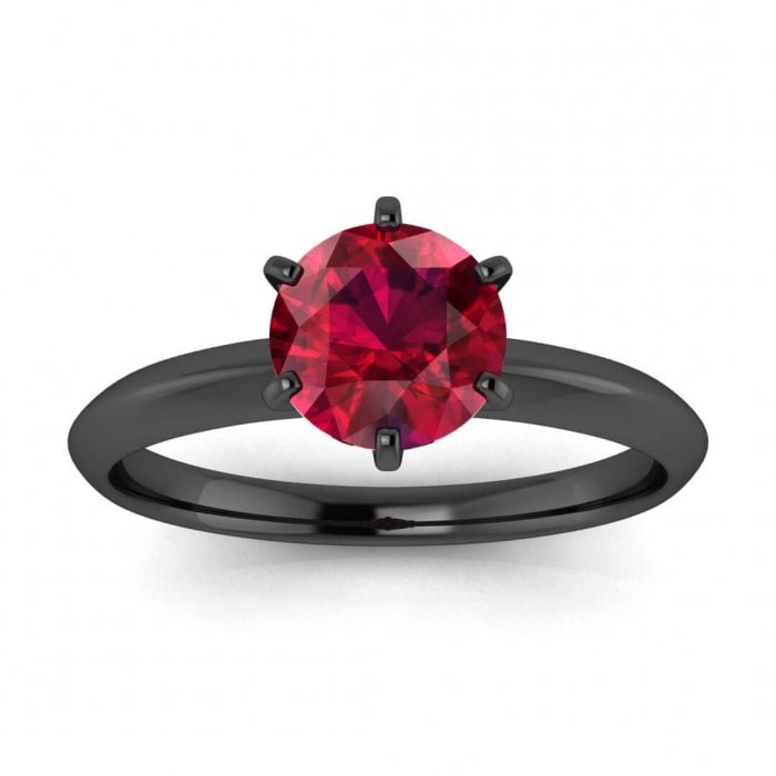 Ruby Ring, Unique Engagement Ring, Solitaire Ring, Round Ruby Ring, Ruby Jewelry, Ruby Solitaire, Gemstone Solitaire, Beautiful Ring, Red