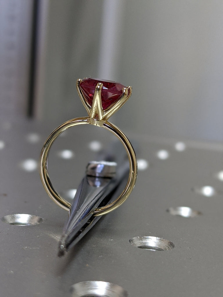 Ruby Ring, Unique Engagement Ring, Solitaire Ring, Round Ruby Ring, Ruby Jewelry, Ruby Solitaire, Gemstone Solitaire, Beautiful Ring, Red