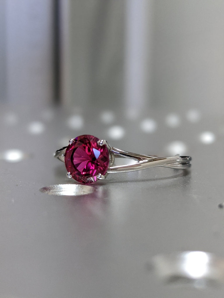 14k Gold Ruby Engagement Ring, Twisted Ruby Ring, Unique Ruby Ring, Nature Inspired Ruby Engagement Ring, 1ct Ruby Ring