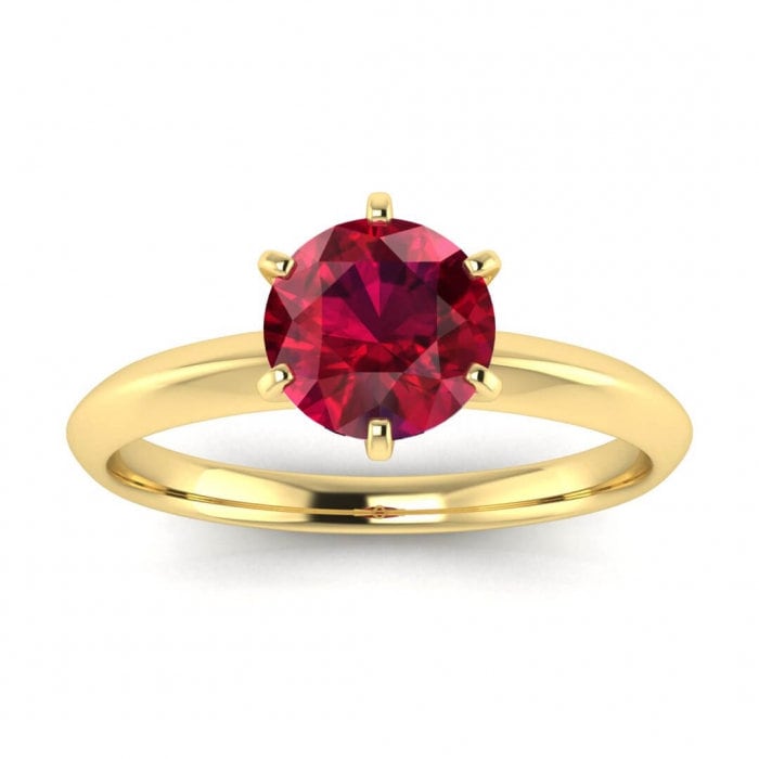 Ruby Ring, Unique Engagement Ring, Solitaire Ring, Round Ruby Ring, Ruby Jewelry, Ruby Solitaire, Gemstone Solitaire, Beautiful Ring, Red