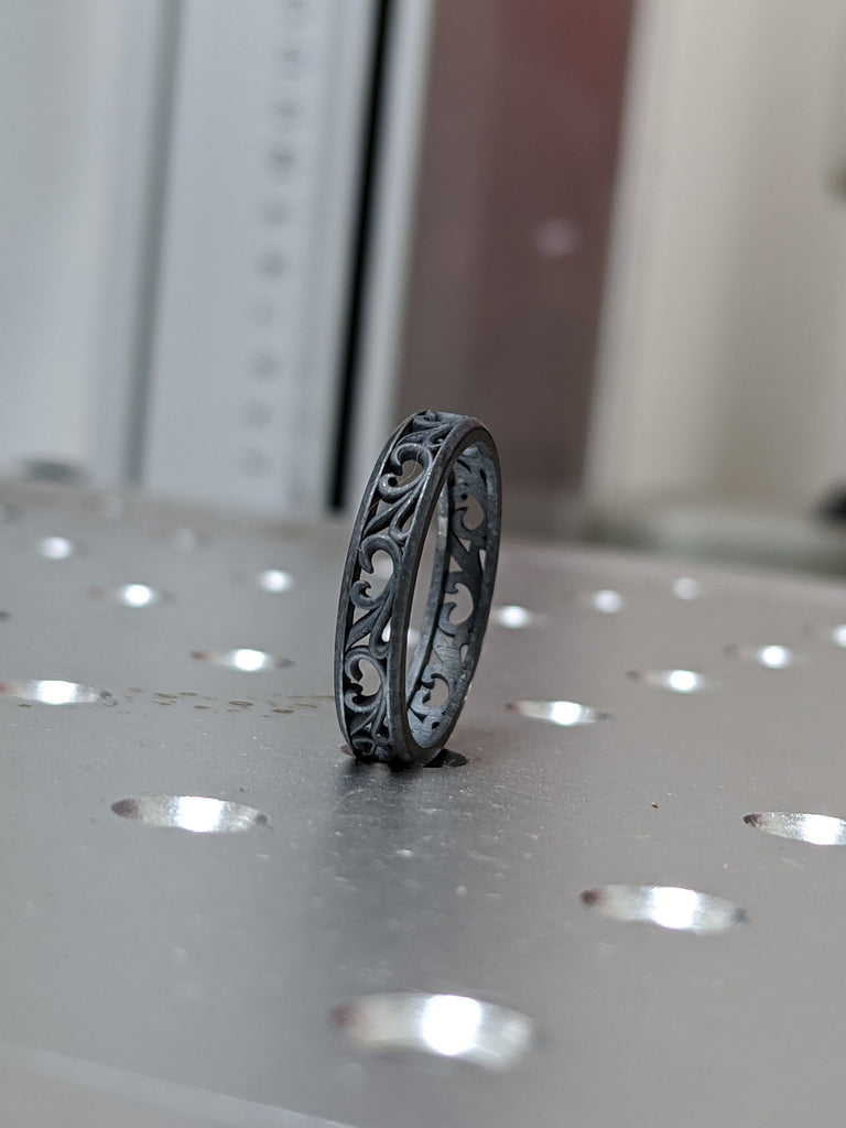 Vine and filigree wedding band, Vine silver band, Mens vine band, Vintage style silver wedding band, Womens vine ring, Nature wedding band