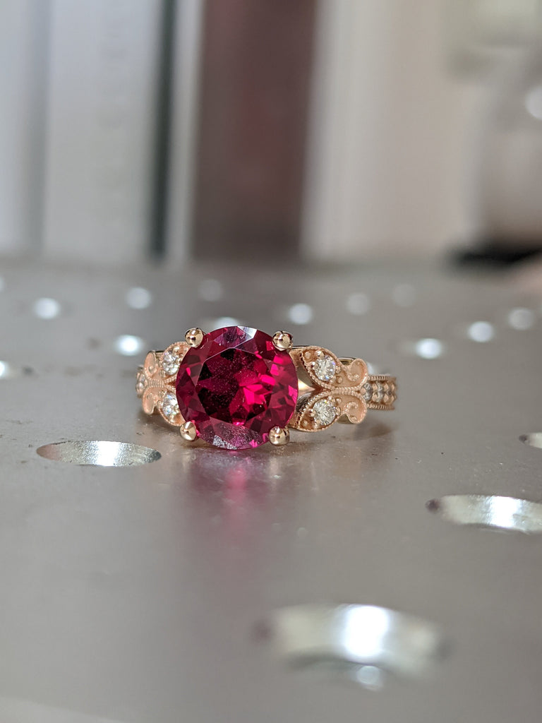 Butterfly ruby and diamond Rose Gold engagement ring vintage inspired engagement rings, Butterfly Ring, Ruby Engagement Ring