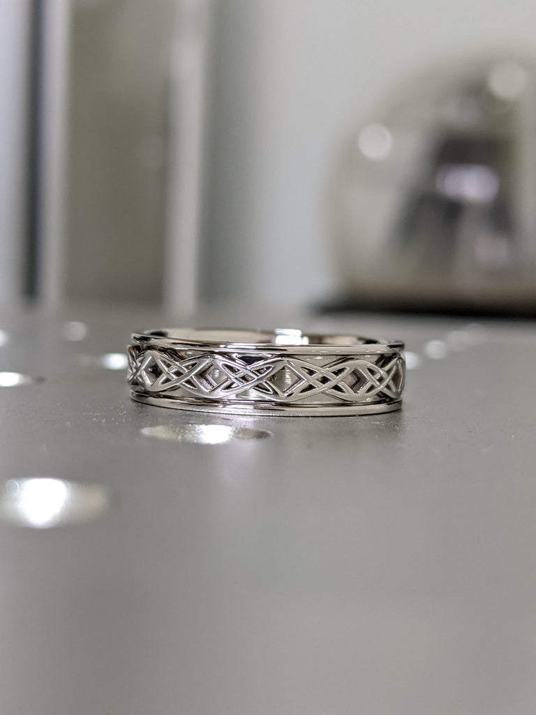 14k gold eternity knot celtic wedding ring 5mm, Celtic knot, Infinity knot , Irish style, Wedding band, 14K Rose Gold, Wedding Band