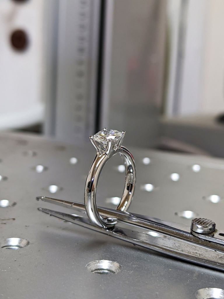 Round Cut Solitaire Engagement Ring Solid 14k/ 18k Gold, Moissanite Wedding Ring, Platinum Moissanite Engagement Ring By Braverman