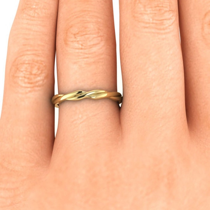 14k Gold Twisted Wedding Band/Infinity wedding band/women simple band/Unique Band/Bridal Band/Promise Ring/Stacking Band/Rose gold ring/Band