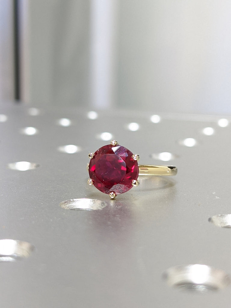 Ruby Ring, Unique Engagement Ring, Solitaire Ring, Round Ruby Ring, Ruby Jewelry, Ruby Solitaire, Gemstone Solitaire, Beautiful Ring, Red