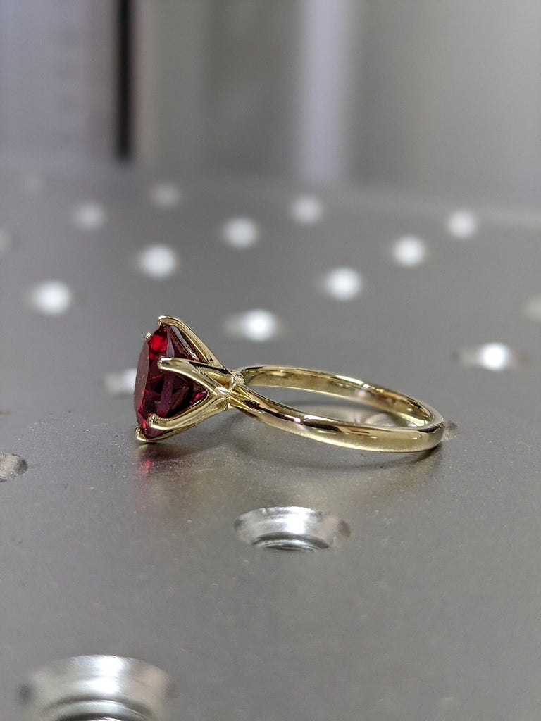 Ruby Ring, Unique Engagement Ring, Solitaire Ring, Round Ruby Ring, Ruby Jewelry, Ruby Solitaire, Gemstone Solitaire, Beautiful Ring, Red