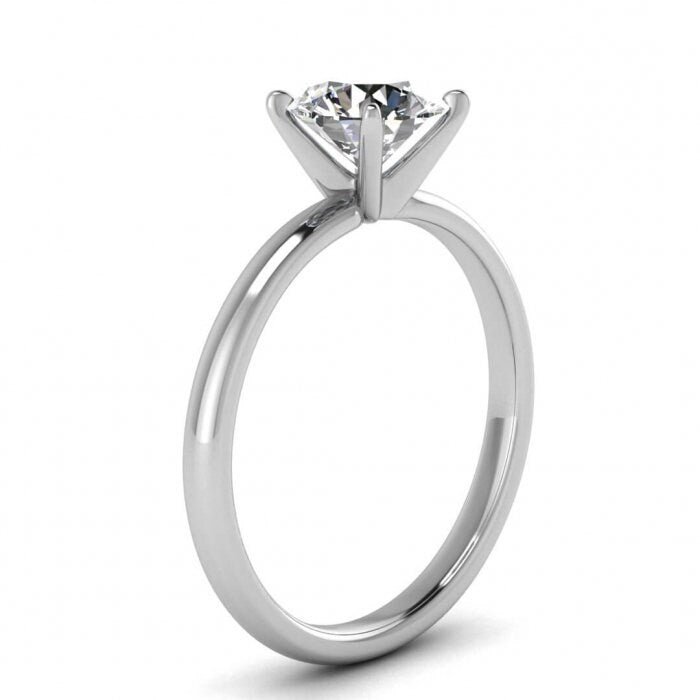 White Gold Classic Heart Shaped Moissanite Thin Ring, Petite Classic Band, Delicate, Moissanite Engagement Ring Aura
