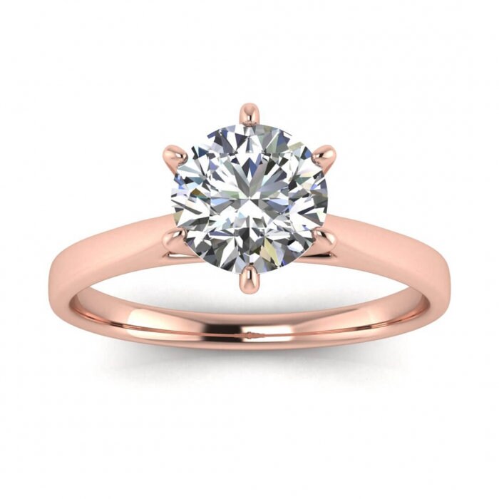 White Gold High Setting Engagement Ring High Profile Setting, Thin Band, Moissanite Engagement Ring Hera