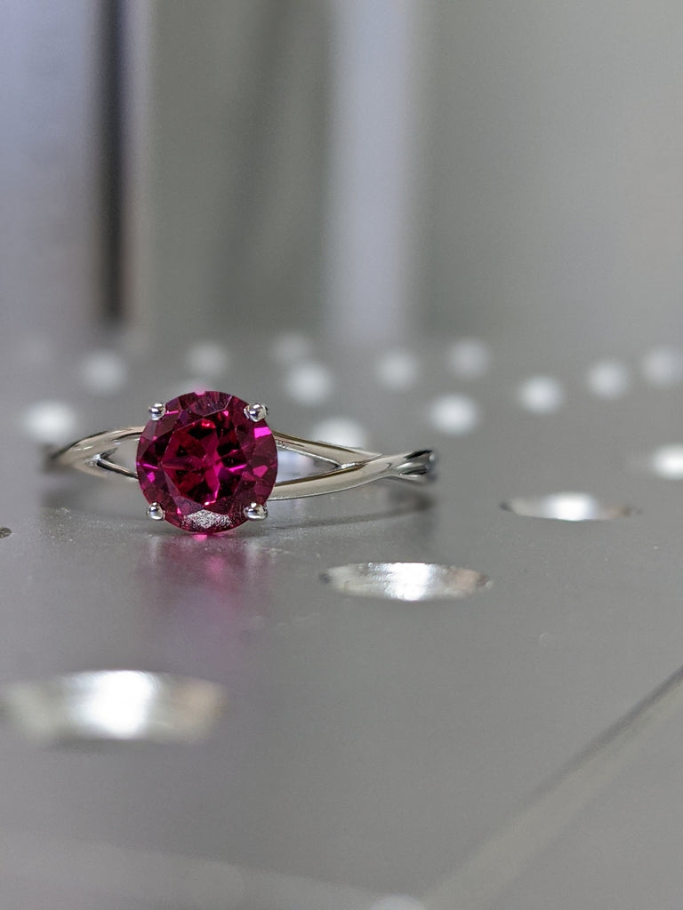 14k Gold Ruby Engagement Ring, Twisted Ruby Ring, Unique Ruby Ring, Nature Inspired Ruby Engagement Ring, 1ct Ruby Ring