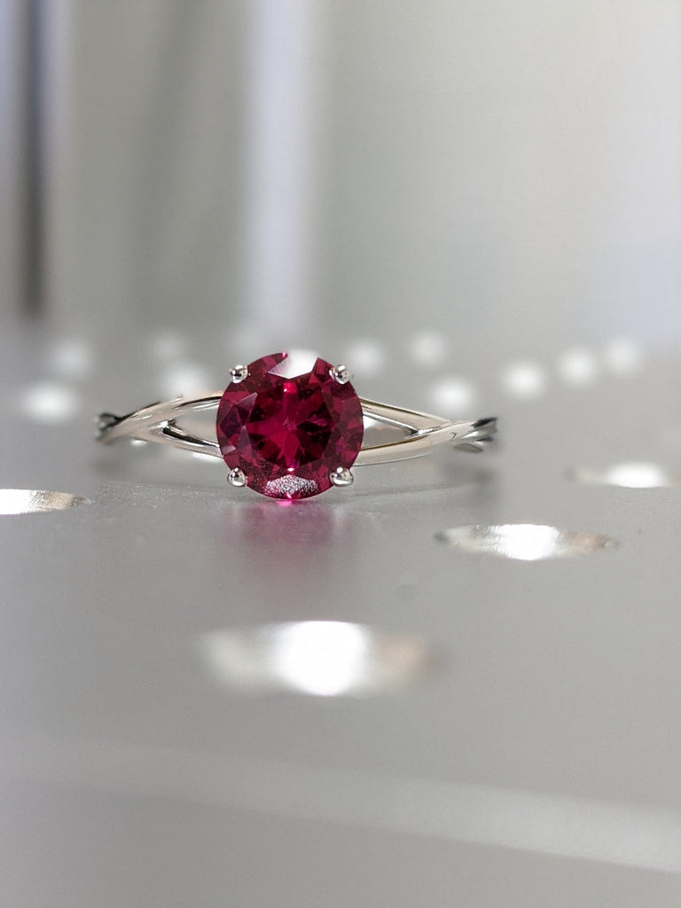 14k Gold Ruby Engagement Ring, Twisted Ruby Ring, Unique Ruby Ring, Nature Inspired Ruby Engagement Ring, 1ct Ruby Ring