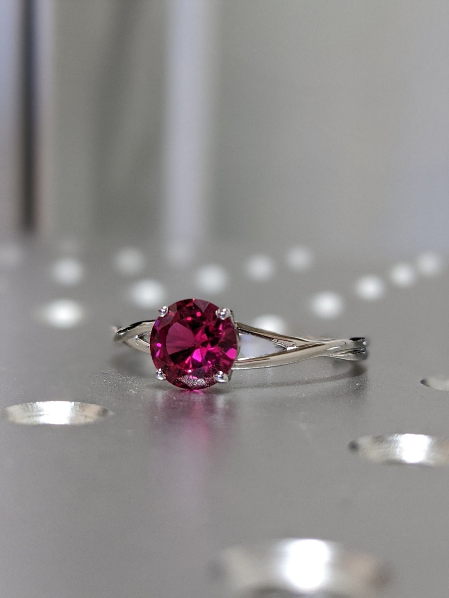 14k Gold Ruby Engagement Ring, Twisted Ruby Ring, Unique Ruby Ring, Na ...