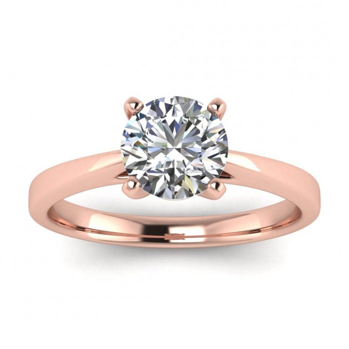 White Gold Swirl Prongs Ring Swirl Prongs, Basket Setting, Delicate Band, Moissanite Engagement Ring Pilar