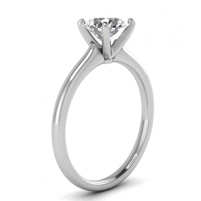 White Gold Solitaire Ring Thin Band, Solitaire Ring, Moissanite Engagement Ring Zafiro