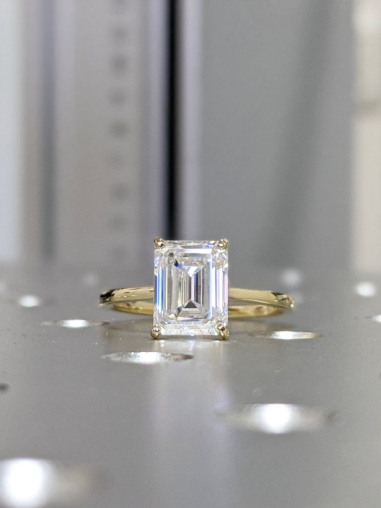 Emerald Cut Moissanite Engagement Ring, Emerald Cut Engagement Ring, Emerald Cut Solitaire, 1ct/2ct Emerald Cut, Solitaire Engagement Ring