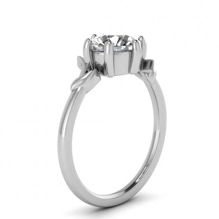 Raw Salt And Pepper Diamond Ring White Gold Ribbon Delicate Ring Ribbon, Nature Inspired, Delicate, Prong Setting, Floating Setting, Clea
