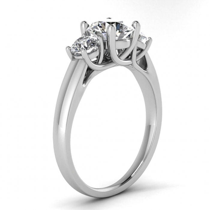 Raw Salt And Pepper Diamond Ring White Gold Salt And Pepper Diamond Engagement Ring (2/5 Ct. Tw.)Basket Setting, Prong, open Gallery, Dawn 3