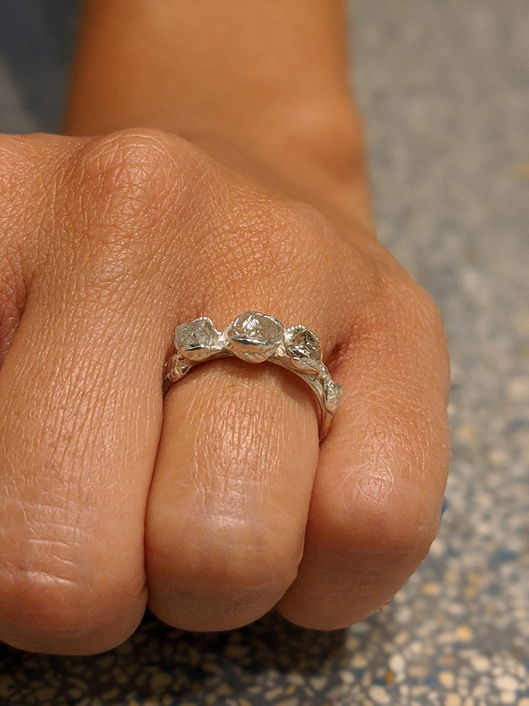 Gold Art Deco Ring, Raw Diamond Ring, Rough Diamond Ring, Promise Ring, Anniversary Ring, Uncut Diamond Ring natural diamond, Raw Ring