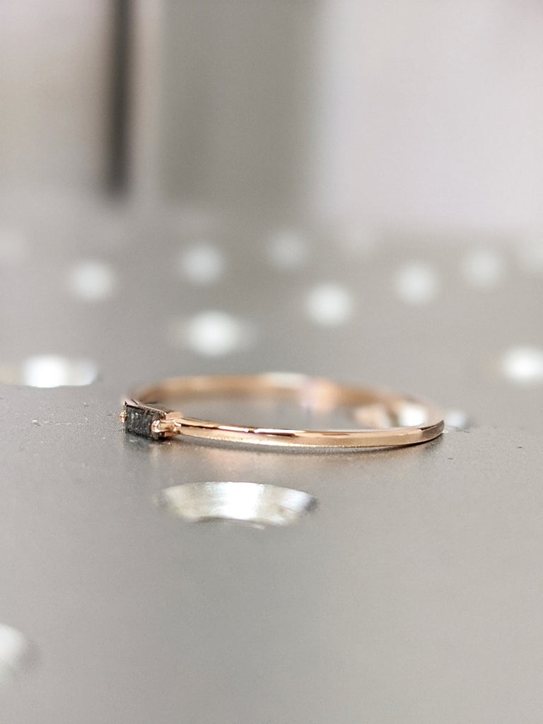 Baguette Diamond Ring / 1.1MM Wedding Band / Thin Wedding Band / Baguette Diamond Band / Baguette Minimalist Ring / Dainty Baguette Ring