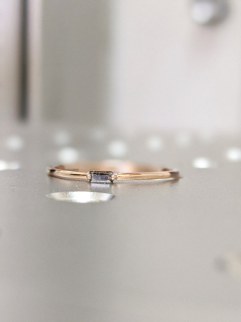 Baguette Diamond Ring / 1.1MM Wedding Band / Thin Wedding Band / Baguette Diamond Band / Baguette Minimalist Ring / Dainty Baguette Ring