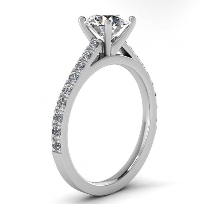 Raw Salt And Pepper Diamond Ring White Gold Scalloped Salt And Pepper Diamond Pave Ring (2/5 Ct. Tw.)Scalloped Pave, Low Profile Ring, Mari