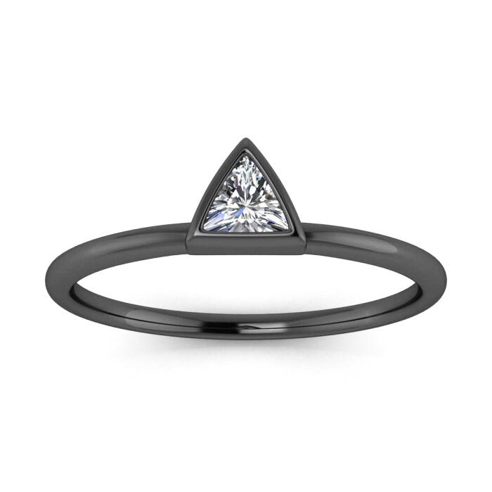 Diamond Engagement Ring, Triangle Diamond Ring, Trillion Diamond Ring, Simple Diamond Ring, Modern Engagement Ring, Gold Triangle Ring