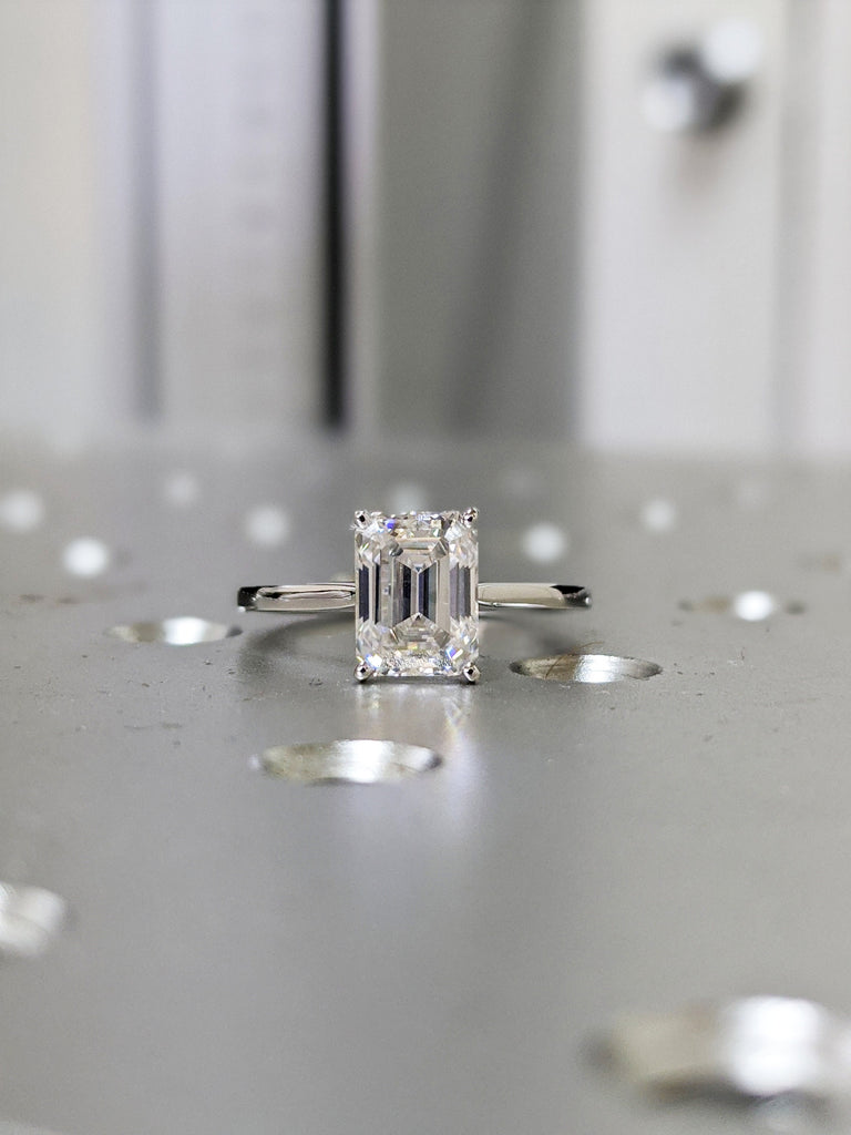 Emerald Cut Lab Diamond Engagement Ring, Emerald Cut Engagement Ring, Emerald Cut Solitaire, 1ct/2ct Emerald Cut, Solitaire Engagement Ring