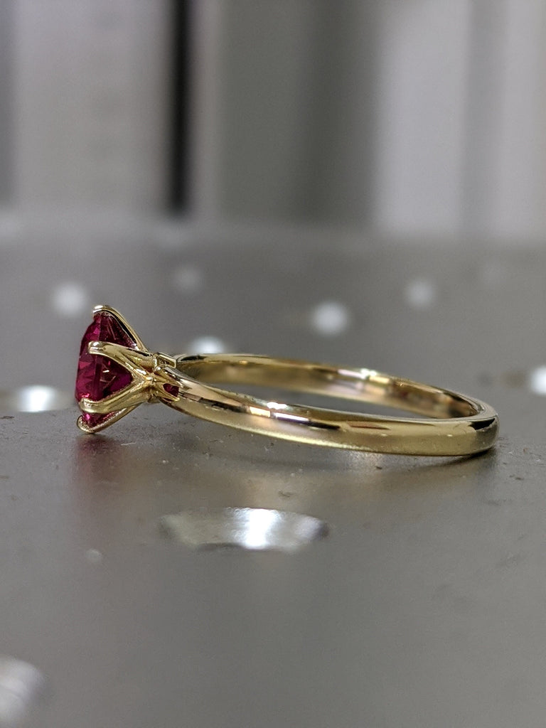 Ruby Ring, Unique Engagement Ring, Solitaire Ring, Round Ruby Ring, Ruby Jewelry, Ruby Solitaire, Gemstone Solitaire, Beautiful Ring, Red