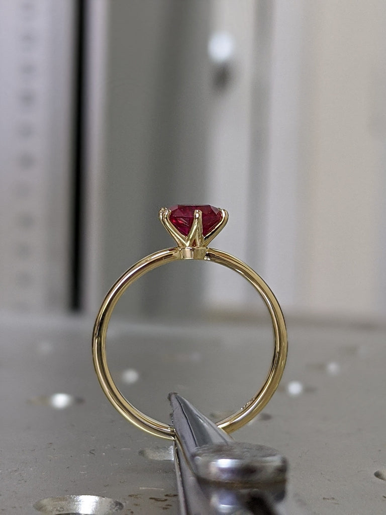 Ruby Ring, Unique Engagement Ring, Solitaire Ring, Round Ruby Ring, Ruby Jewelry, Ruby Solitaire, Gemstone Solitaire, Beautiful Ring, Red