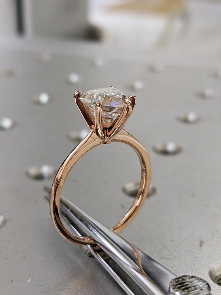 14K Solid Gold Engagement Ring /2.5CT Heart Moissanite Diamond Wedding Ring/Moissanite Engagement Ring/Stack Ring/Promise ring/Rose gold