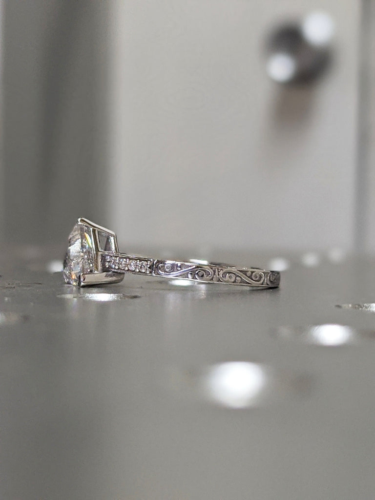 Solitaire Ring - Trillion Ring - Triangle Ring - Diamond Ring - Gold Ring - 14K Solid Gold Moissanite Ring - Moissanite Ring