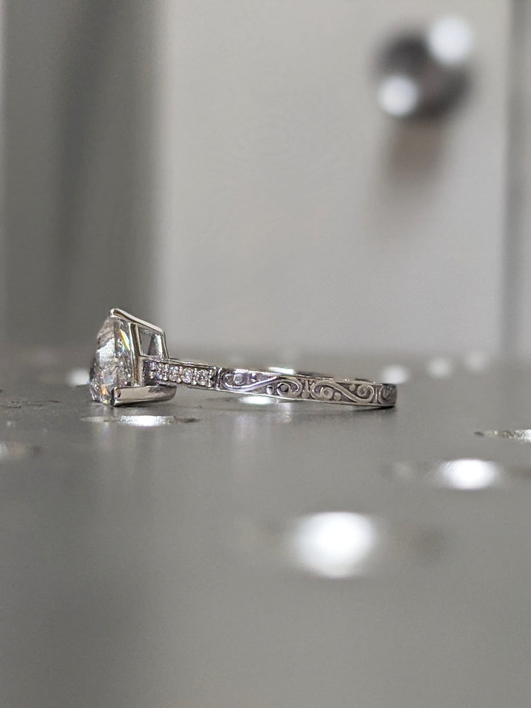 Solitaire Ring - Trillion Ring - Triangle Ring - Diamond Ring - Gold Ring - 14K Solid Gold Moissanite Ring - Moissanite Ring