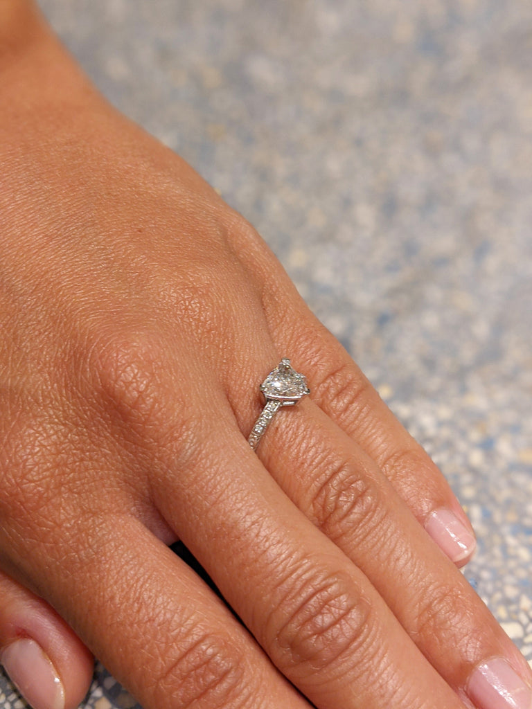 Solitaire Ring - Trillion Ring - Triangle Ring - Diamond Ring - Gold Ring - 14K Solid Gold Moissanite Ring - Moissanite Ring