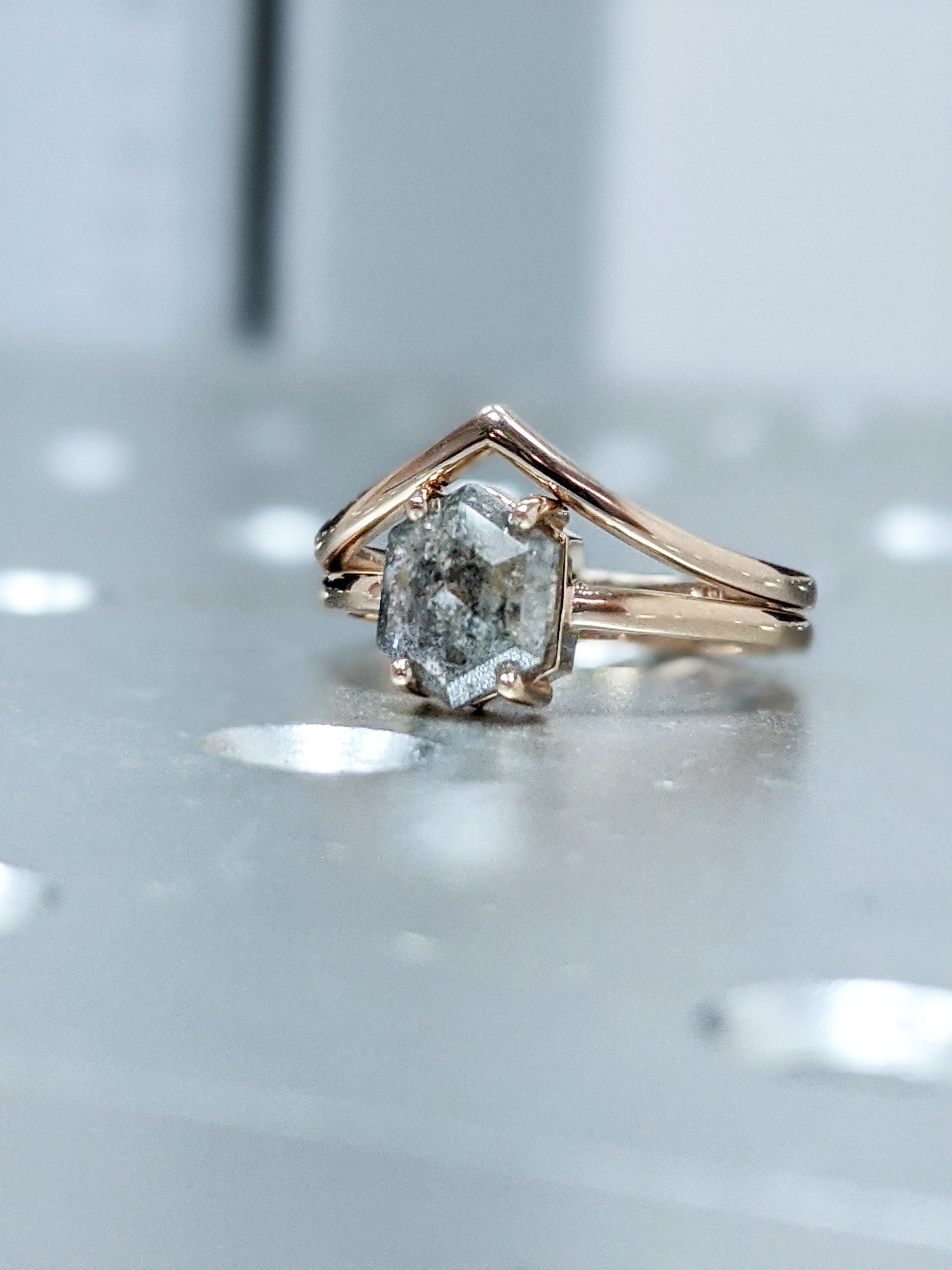 1.23ct Salt discount And Pepper Rough Diamond For Engagement Ring