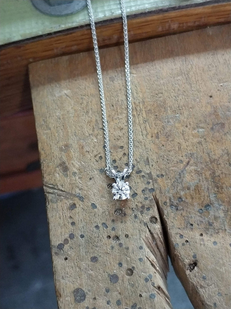 14k Gold Delicate Moissanite Necklace, Solitaire Necklace 0.5 Carat, 0.5ct Solitaire Necklace, Dainty Necklace, Necklace Christmas Gift