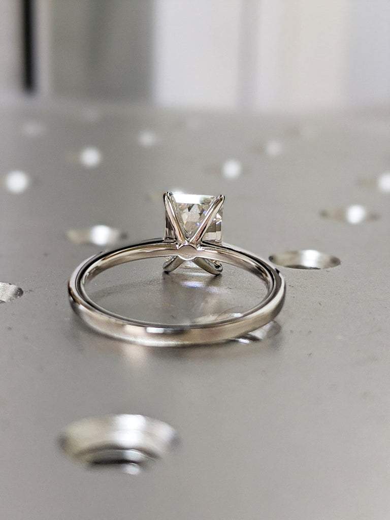 Emerald Cut Moissanite Engagement Ring, Emerald Cut Engagement Ring, Emerald Cut Solitaire, 1ct/2ct Emerald Cut, Solitaire Engagement Ring