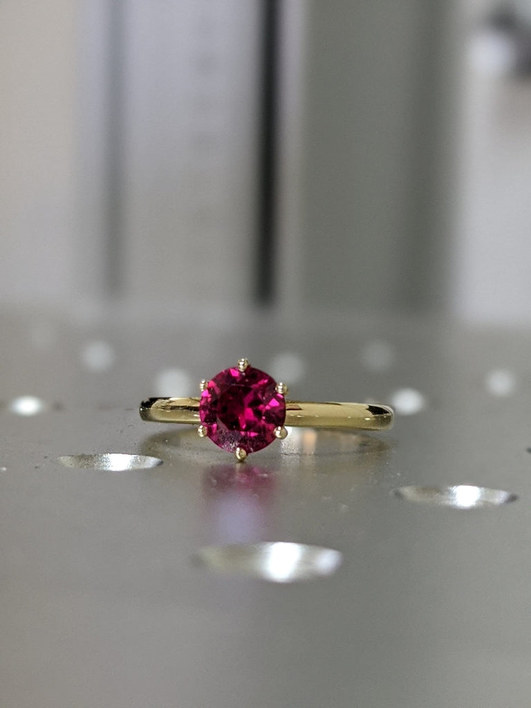 Ruby Ring, Unique Engagement Ring, Solitaire Ring, Round Ruby Ring, Ruby Jewelry, Ruby Solitaire, Gemstone Solitaire, Beautiful Ring, Red