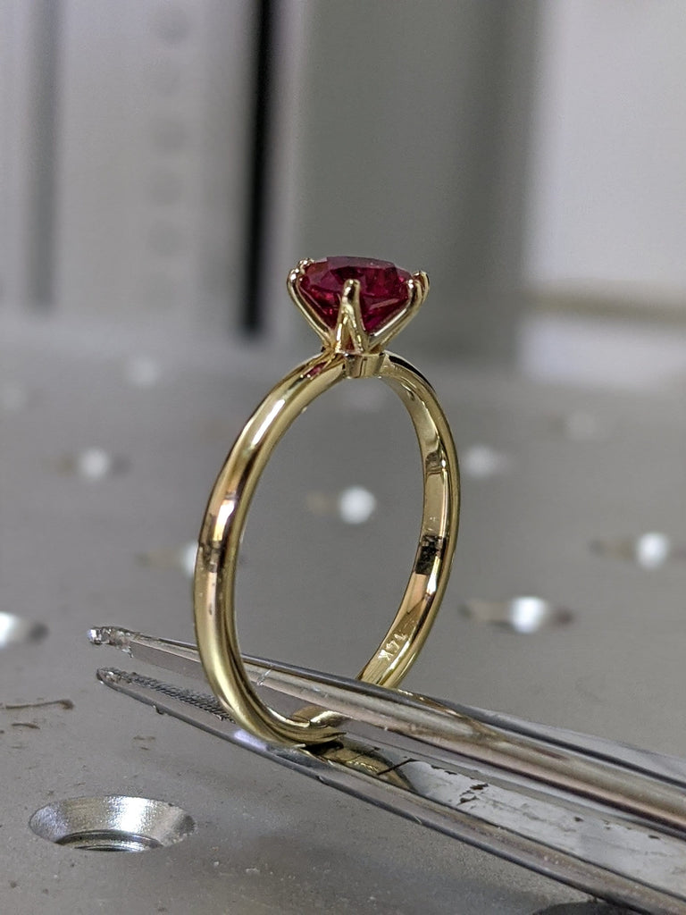 Ruby Ring, Unique Engagement Ring, Solitaire Ring, Round Ruby Ring, Ruby Jewelry, Ruby Solitaire, Gemstone Solitaire, Beautiful Ring, Red