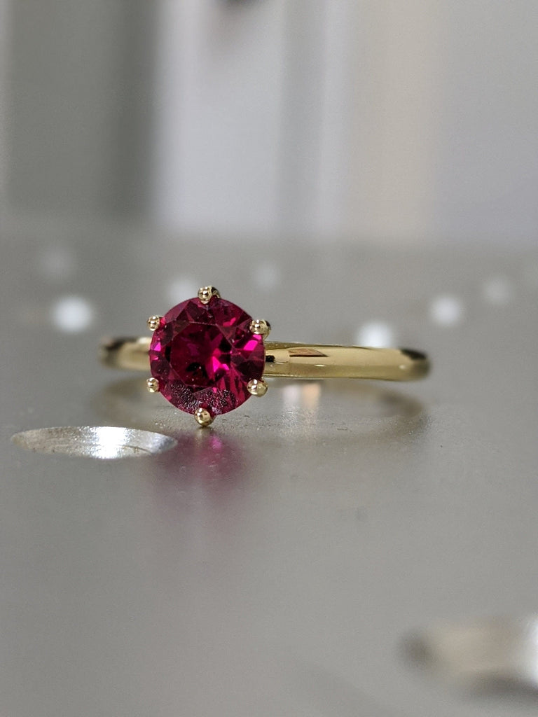 Ruby Ring, Unique Engagement Ring, Solitaire Ring, Round Ruby Ring, Ruby Jewelry, Ruby Solitaire, Gemstone Solitaire, Beautiful Ring, Red