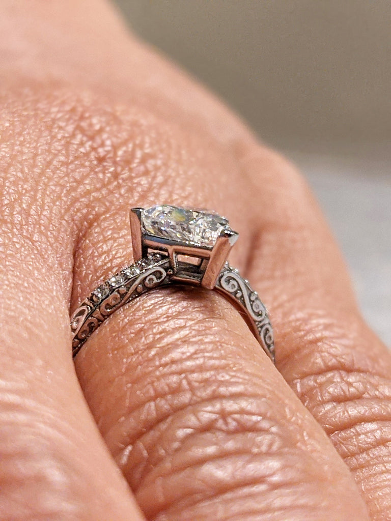 Solitaire Ring - Trillion Ring - Triangle Ring - Diamond Ring - Gold Ring - 14K Solid Gold Moissanite Ring - Moissanite Ring