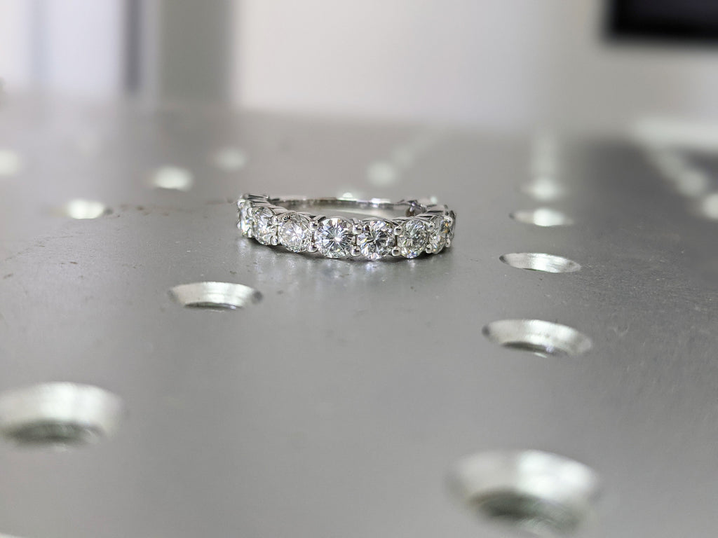 2 Carat 11 Stone Anniversary Ring Band 14K White Gold, Anniversary Gift For Her, anniversary gift, half eternity band