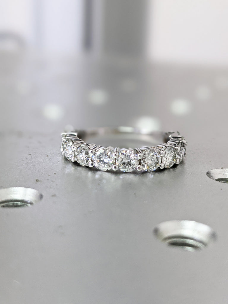 2 Carat 11 Stone Anniversary Ring Band 14K White Gold, Anniversary Gift For Her, anniversary gift, half eternity band